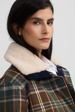 Mujer Silbon Chaquetas>Cazadora encerada borrego cuadros