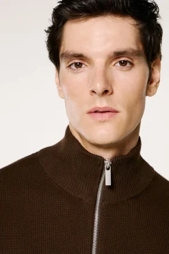 Hombre Selected Jerséis>Cazadora punto cremallera 100% algodón orgánico