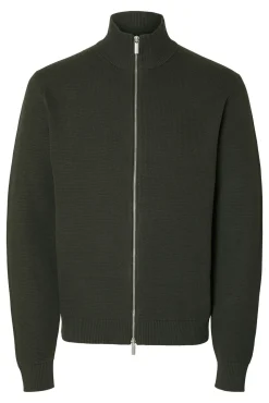 Hombre Selected Jerséis>Cazadora punto cremallera 100% algodón orgánico