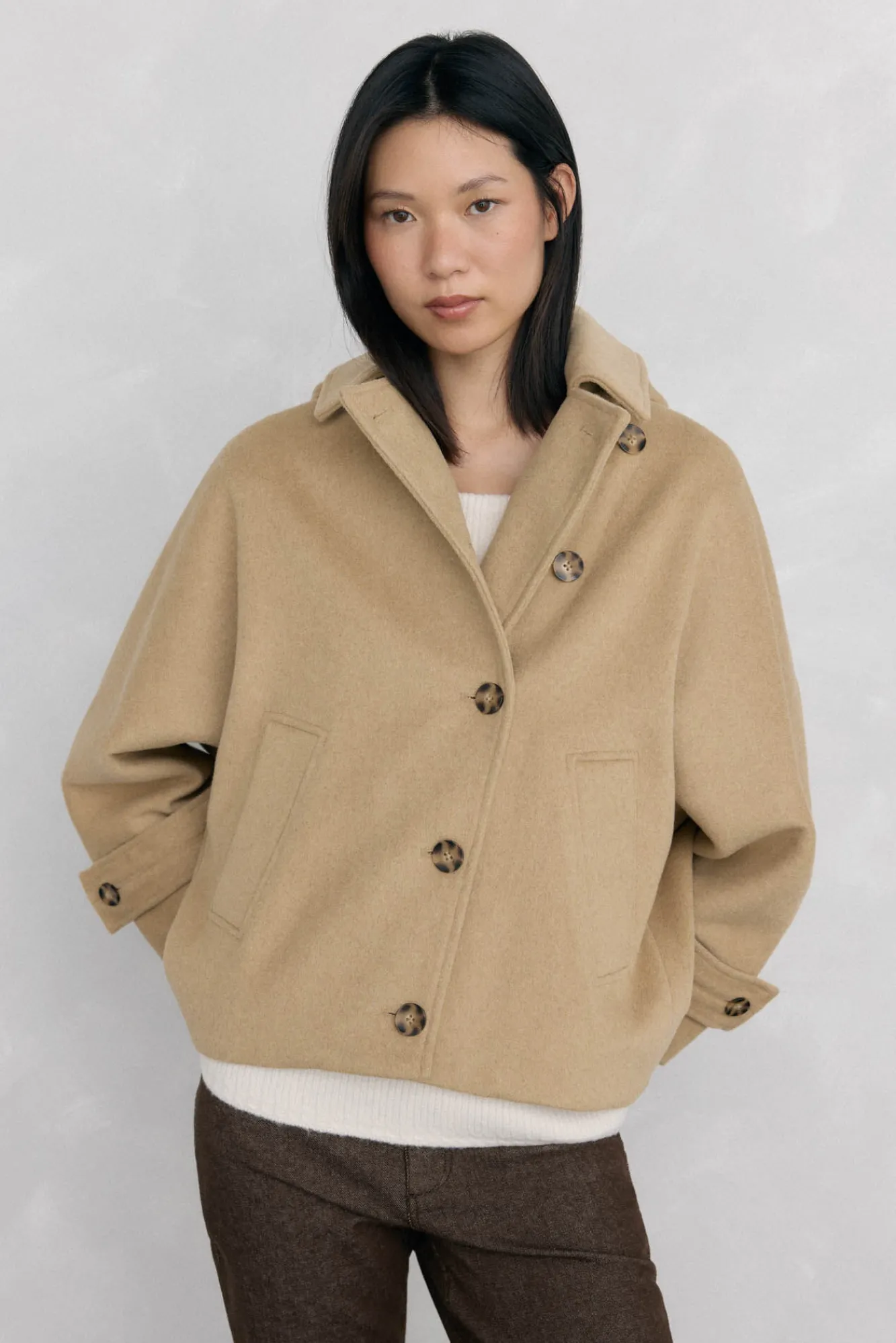 Mujer Pedro del Hierro Chaquetas>Cazadora tipo capa capucha