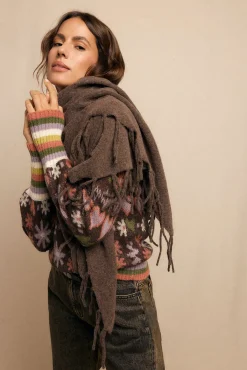 Mujer Slowlove Pañuelos Y Fulares>Chal grueso flecos