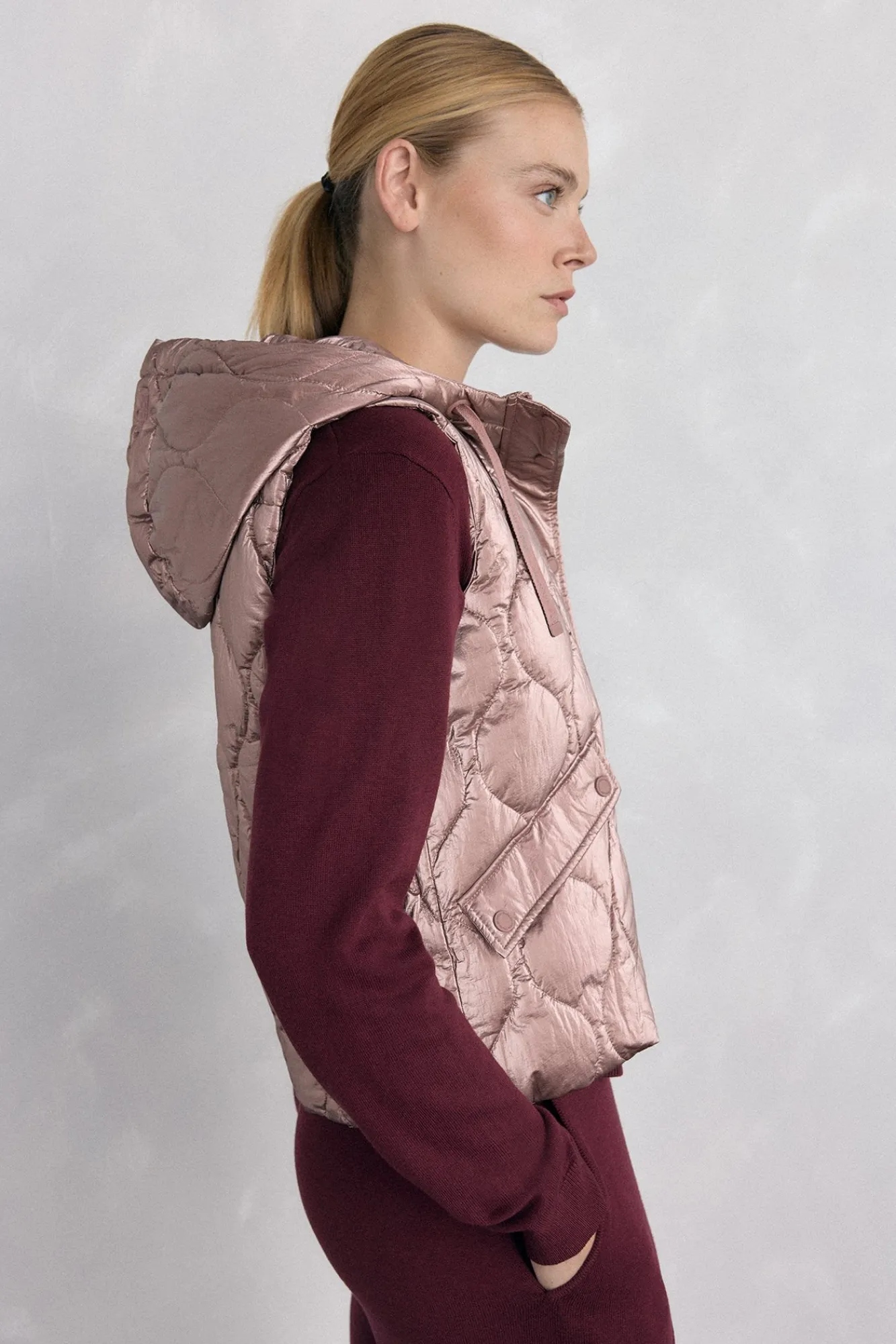 Mujer Pedro del Hierro Deporte|Chalecos>Chaleco acolchado capucha