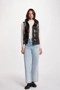 Mujer Morgan Chaquetas>Chaleco acolchado efecto vinilo