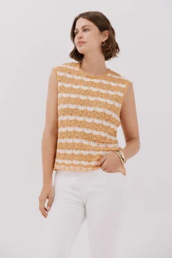 Mujer Cortefiel Chalecos>Chaleco calado bicolor