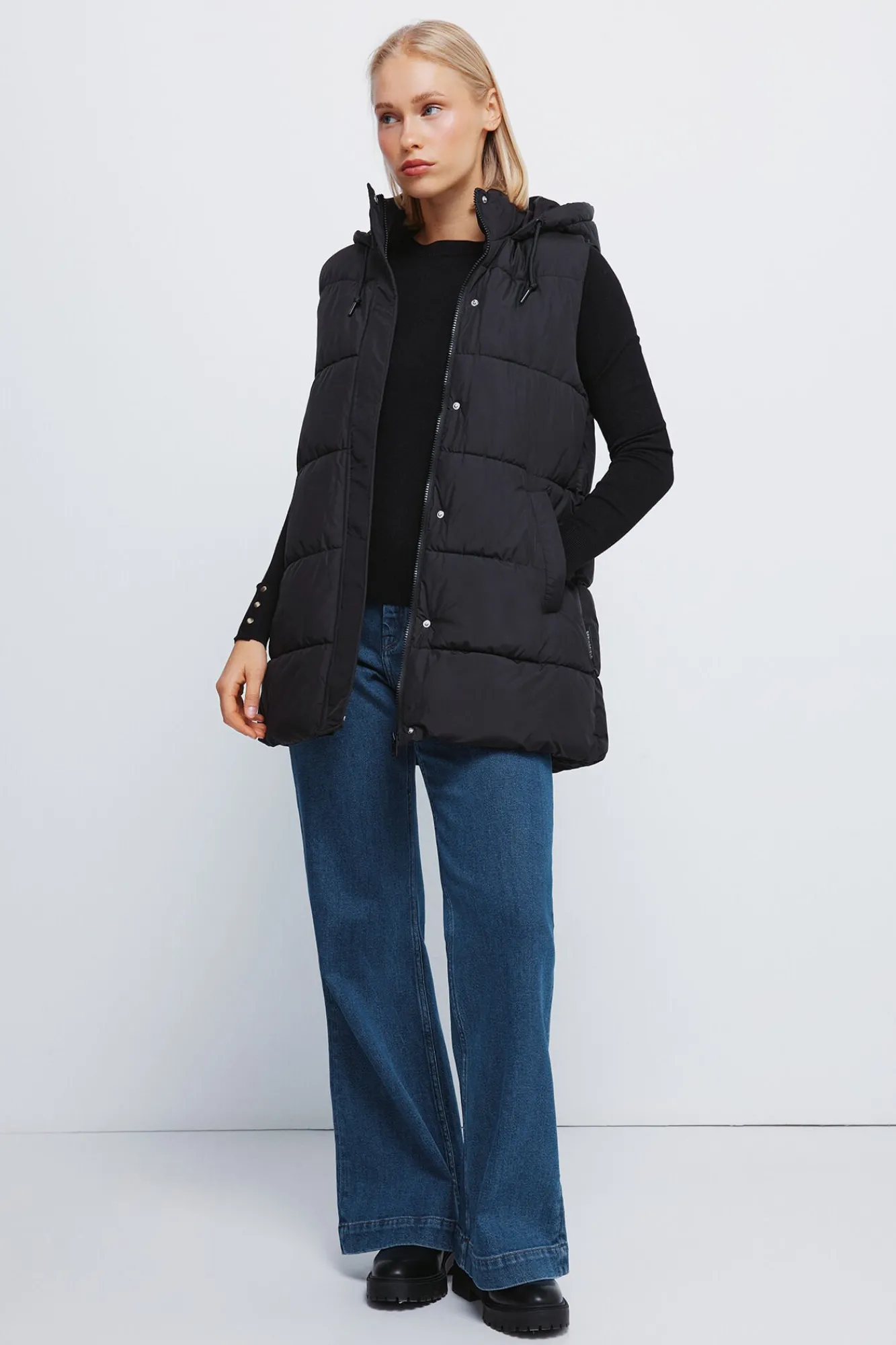 Mujer Springfield Chalecos>Chaleco capucha poliéster reciclado