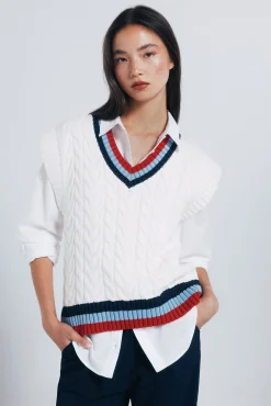 Mujer Springfield Chalecos>Chaleco contraste canalé