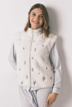 Mujer Women'secret Chalecos>Chaleco corto borreguito bordado