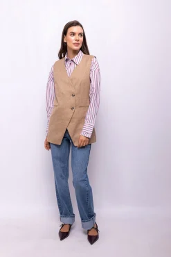 Mujer Object Chalecos|Chaquetas>Chaleco cruzado tweed