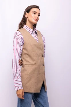 Mujer Object Chalecos|Chaquetas>Chaleco cruzado tweed