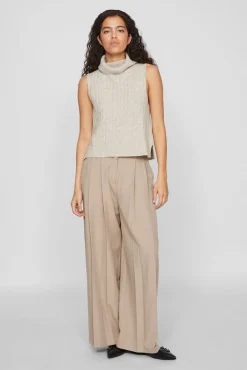 Mujer Vila Chalecos>Chaleco de punto de cuello vuelto