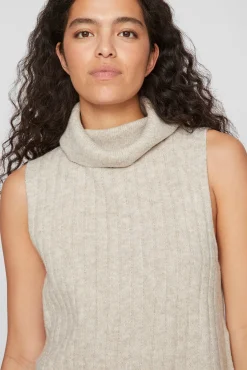 Mujer Vila Chalecos>Chaleco de punto de cuello vuelto