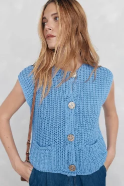 Mujer Pedro del Hierro Jerséis>Chaleco de punto hilatura de cinta