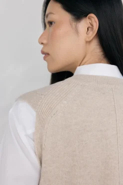 Mujer Pedro del Hierro Jerséis>Chaleco de punto lana calados