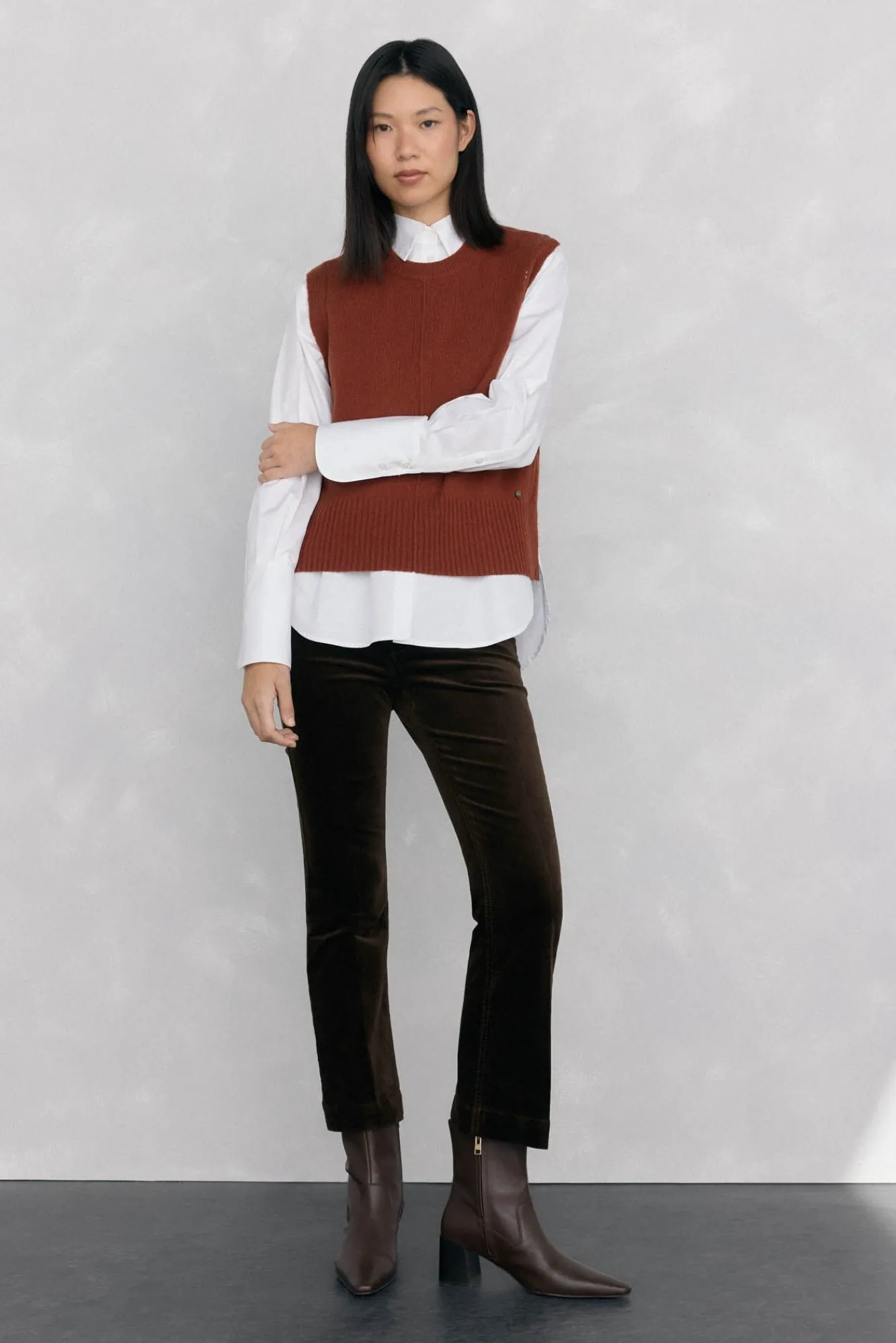 Mujer Pedro del Hierro Jerséis>Chaleco de punto lana calados