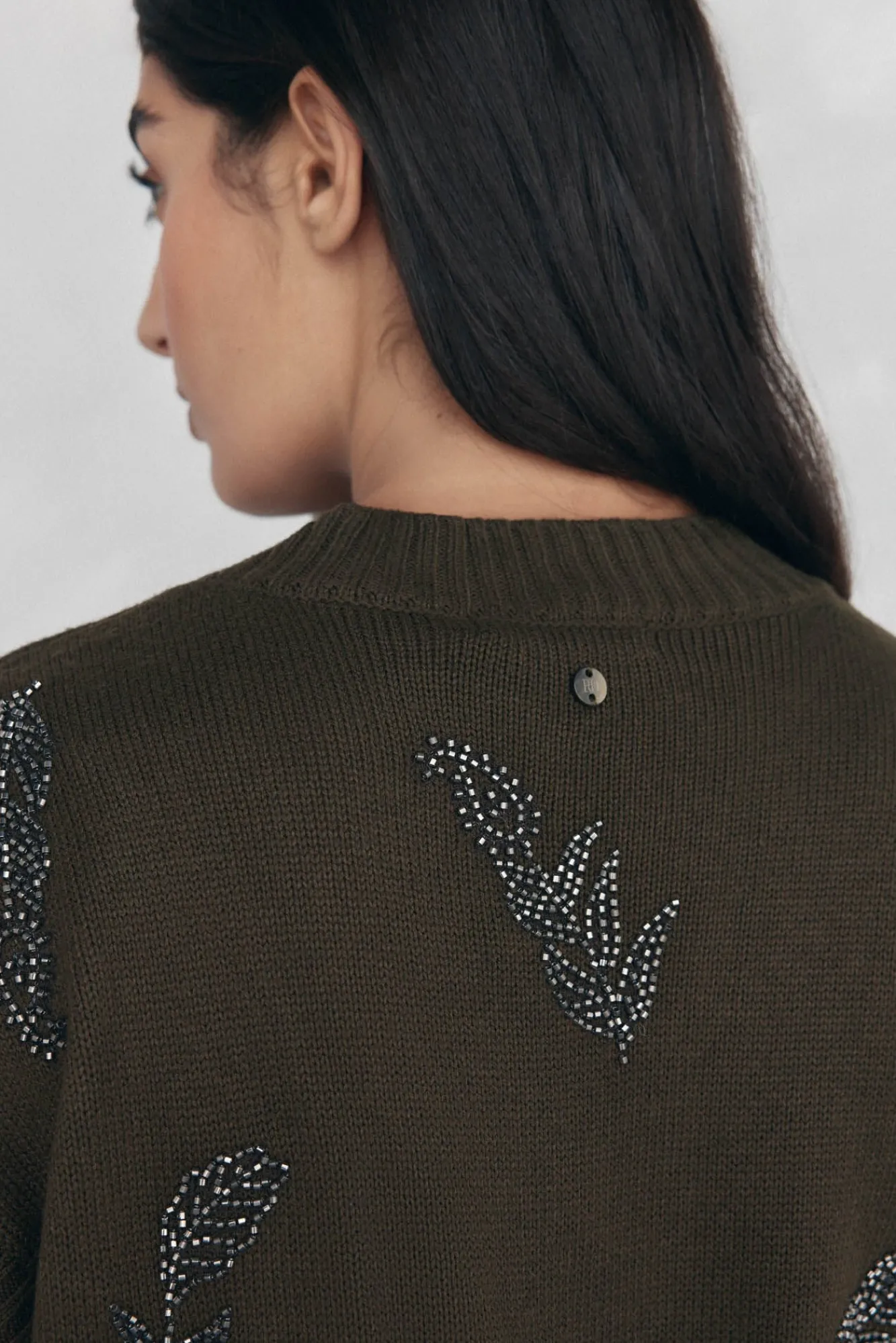 Mujer Pedro del Hierro Jerséis>Chaleco de punto pico con pedrería bordada