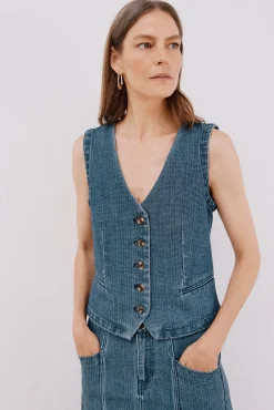 Mujer Cortefiel Chalecos>Chaleco en denim
