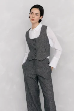 Mujer Pedro del Hierro Chalecos|Blazers>Chaleco entallado cheviot