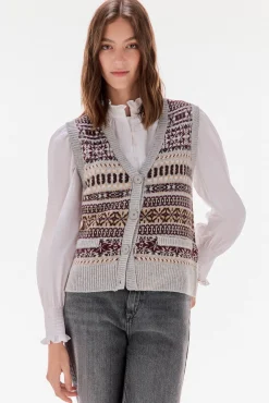 Mujer TFP by Tamara Falcó Chalecos>Chaleco jacquard geométrico