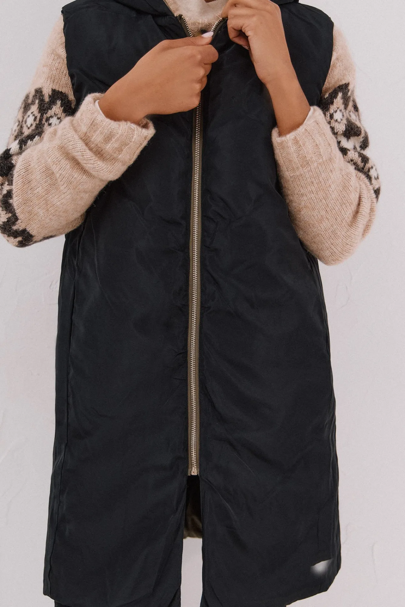 Mujer Cortefiel Chalecos|Abrigos>Chaleco largo reversible