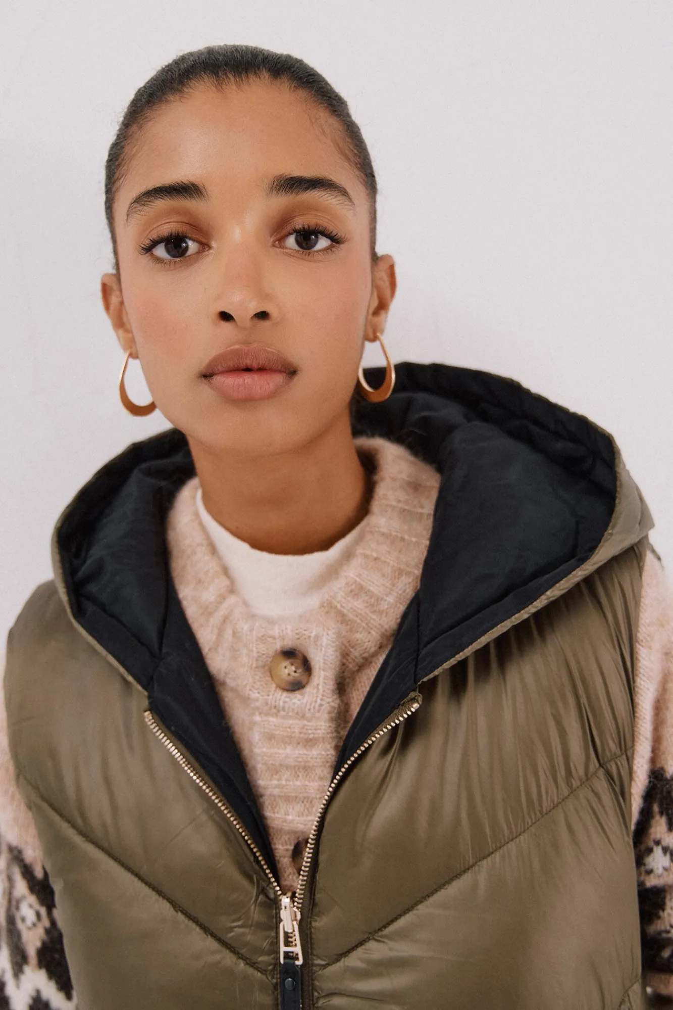 Mujer Cortefiel Chalecos|Abrigos>Chaleco largo reversible