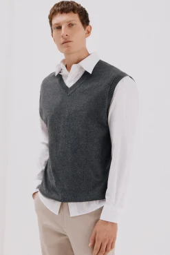 Hombre Cortefiel Chalecos>Chaleco punto algodón cashmere cuello pico