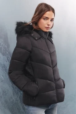 Mujer Springfield Chaquetas|Plumíferos Y Acolchados>Chaqueta acolchada capucha pelo Sorona Aura