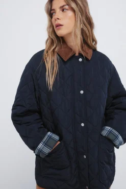 Mujer Springfield Chaquetas>Chaqueta acolchada cuello pana