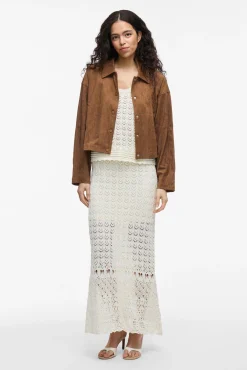 Mujer Vila Blusas|Chaquetas>Chaqueta antelina abotonada