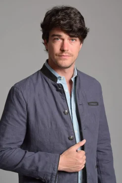 Hombre Cloking Chaquetas>Chaqueta Austriaca Lino y Ante