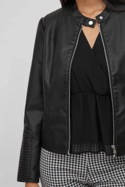 Mujer Vila Chaquetas>Chaqueta biker polipiel