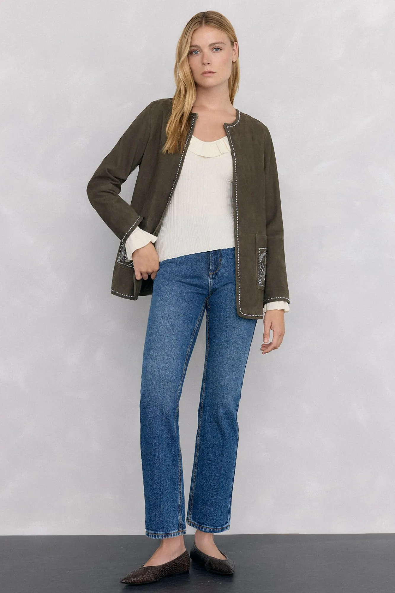 Mujer Pedro del Hierro Chaquetas>Chaqueta bordada ante