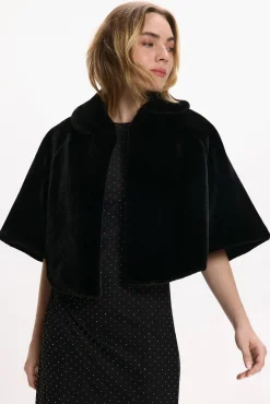 Mujer Vila Chaquetas>Chaqueta capa de pelo sintético