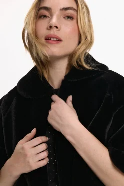 Mujer Vila Chaquetas>Chaqueta capa de pelo sintético