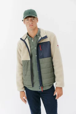 Hombre elPulpo Chaquetas>Chaqueta combinada nylon y borreguillo