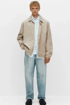 Hombre Selected Chaquetas>Chaqueta corta con cuello confeccionada con materiales reciclados