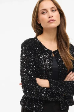 Mujer Vila Chaquetas>Chaqueta corta con lentejuelas