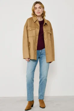 Mujer Vila Chaquetas>Chaqueta de antelina abotonada