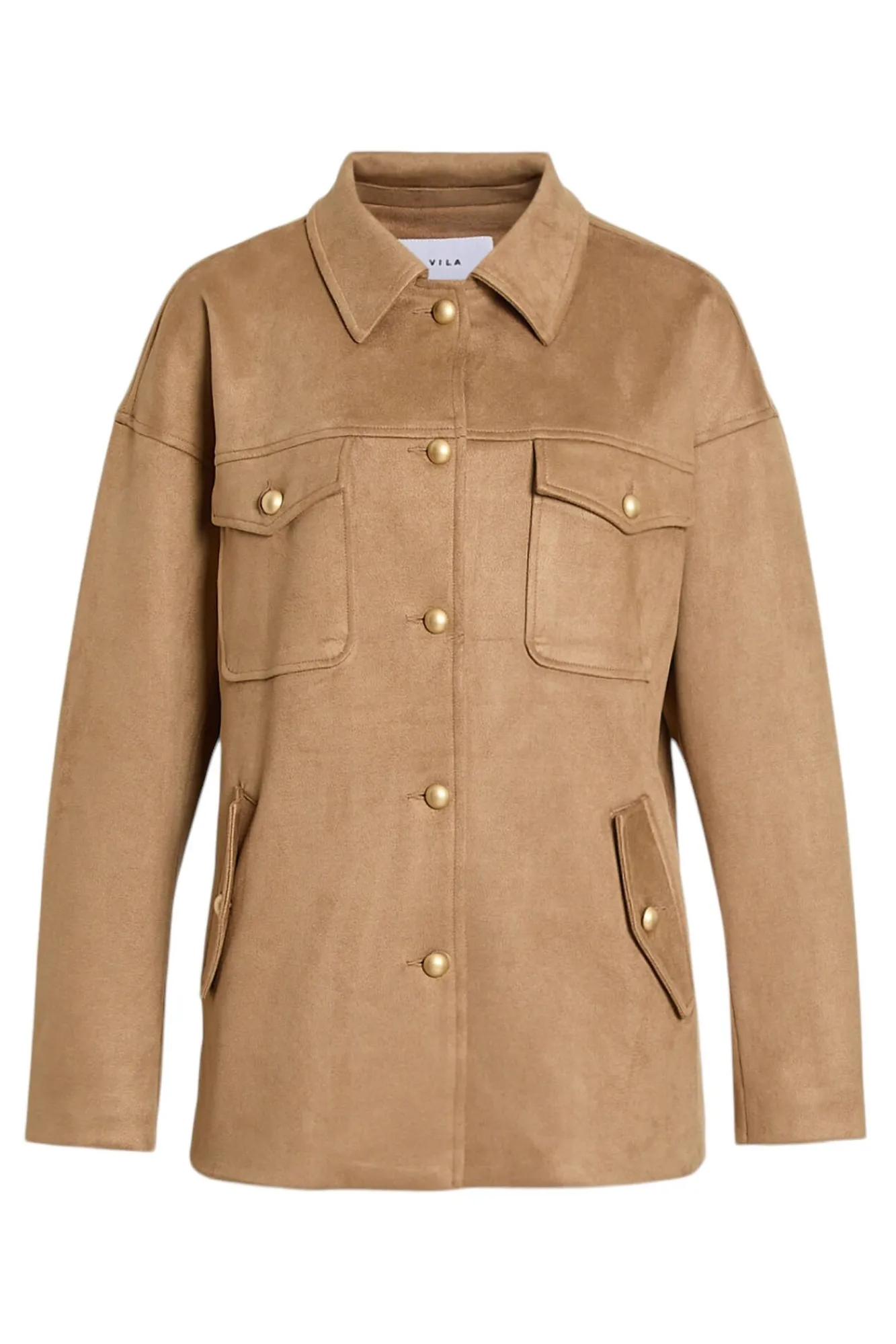 Mujer Vila Chaquetas>Chaqueta de antelina abotonada