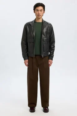 Hombre Selected Chaquetas>Chaqueta de piel 100% piel de cordero.