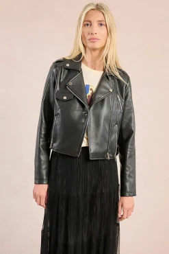 Mujer Molly Bracken Chaquetas>Chaqueta motera en tejido efecto cuero