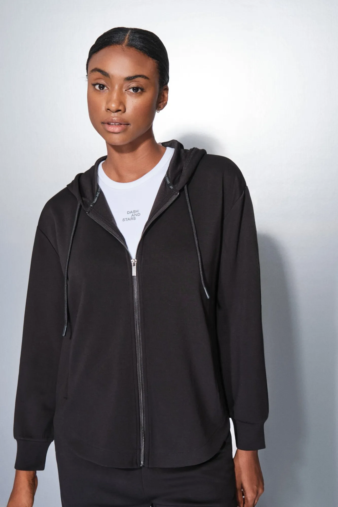 Mujer Dash and Stars Deporte|Chaquetas>Chaqueta negra cremallera