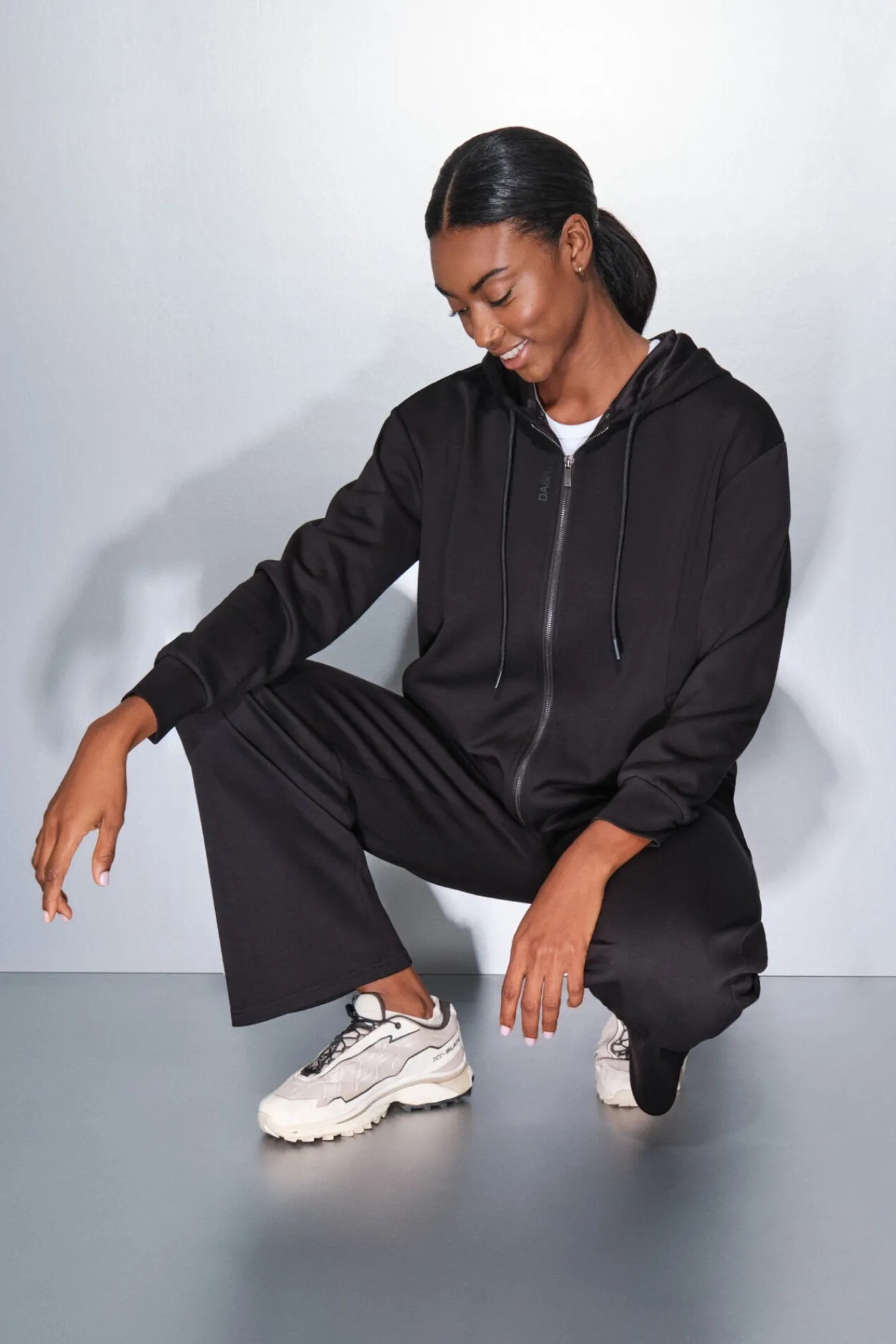 Mujer Dash and Stars Deporte|Chaquetas>Chaqueta negra cremallera