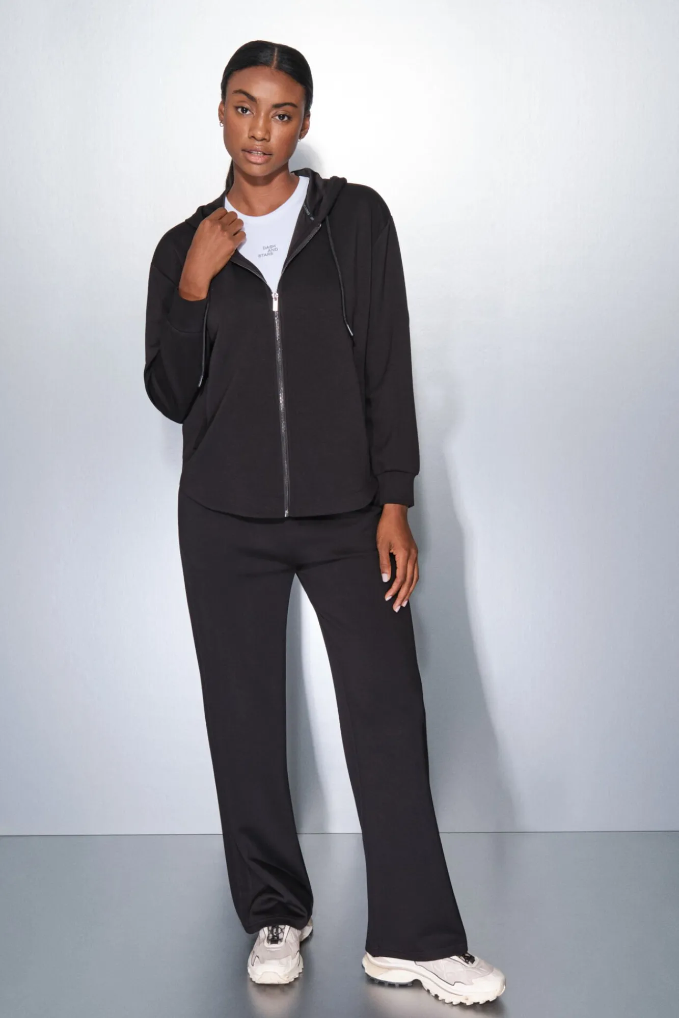 Mujer Dash and Stars Deporte|Chaquetas>Chaqueta negra cremallera