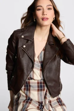 Mujer Morgan Chaquetas>Chaqueta recta con cuello con muescas
