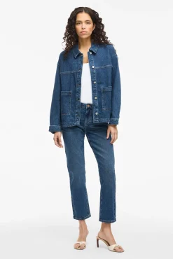 Mujer Vila Blusas|Chaquetas>Chaqueta vaquera con bolsillos