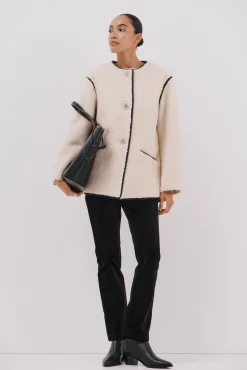 Mujer Cortefiel Abrigos>Chaquetón efecto doble faz vivos