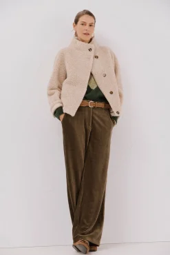 Mujer Cortefiel Abrigos>Chaquetón efecto pelo crudo