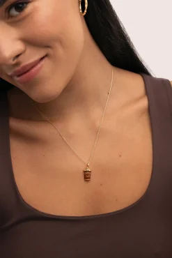 Mujer Singularu Joyería Y Bisutería>Charm Coffee Baño Oro