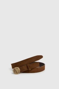 Mujer Pepe Jeans Cinturones>Cinturón Ante Con Hebilla Circular
