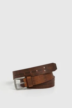 Mujer Pepe Jeans Cinturones|Cinturones>Cinturón Piel Hebilla Cuadrada